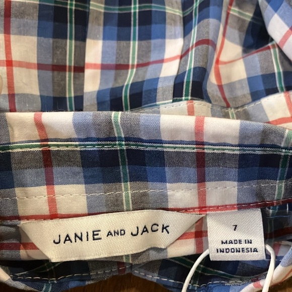 NWT- The Plaid Poplin Shirt by Janie & Jack - Picture 7 of 8